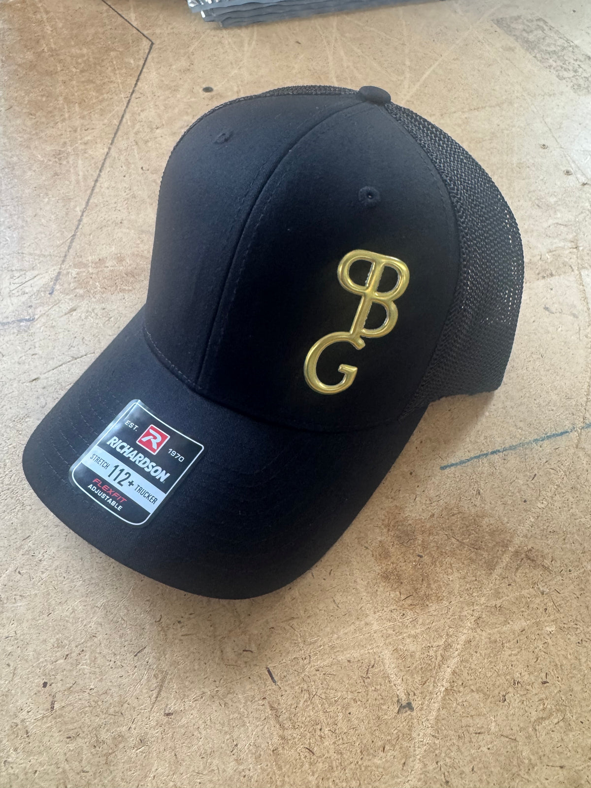 PBG - Ranch Hat - Gold on Black - R-Flex 112+ Richardson