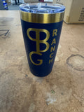 PBG - Ranch Brand Navy Engraves Gold 20oz Cup