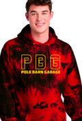 PBG - Crystal Tie-Dye Pullover Hoodie - Red and Black