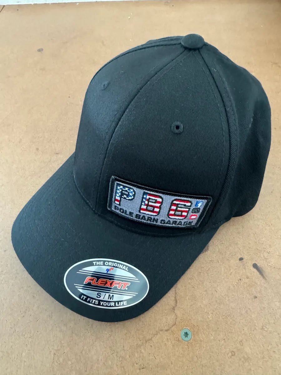PBG - 6277 Flex Fit Hat Black - RWB Patch