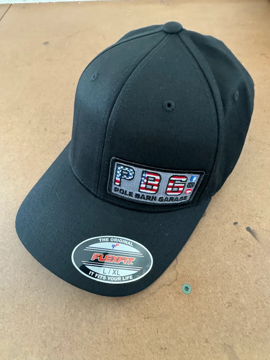 PBG - 6277 Flex Fit Hat Black - RWB Patch